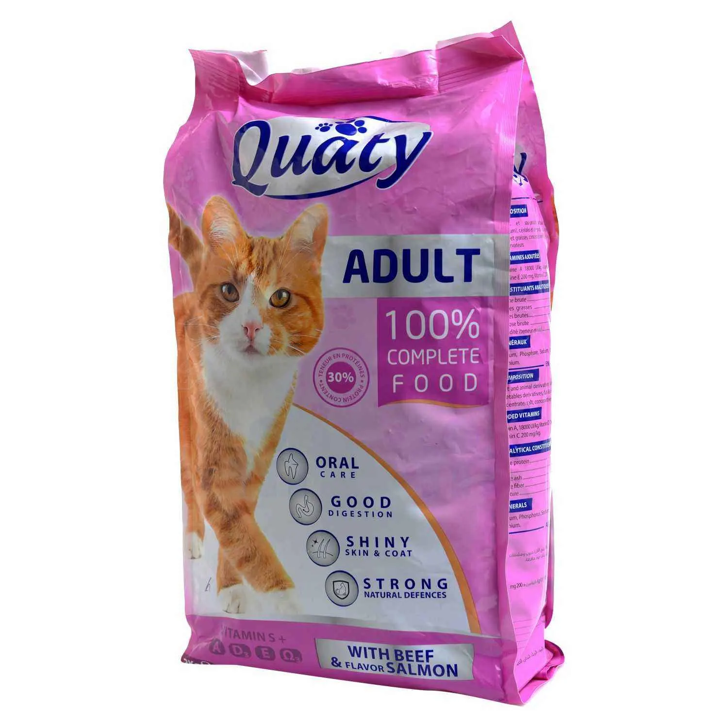 Croquettes au bœuf et goût de saumon pour chat adulte 2Kg - QUATY 2